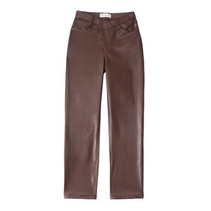 ABERCROMBIE & FITCH | Criss-Cross Waist Vegan Leather 90s Straight Pant size 24